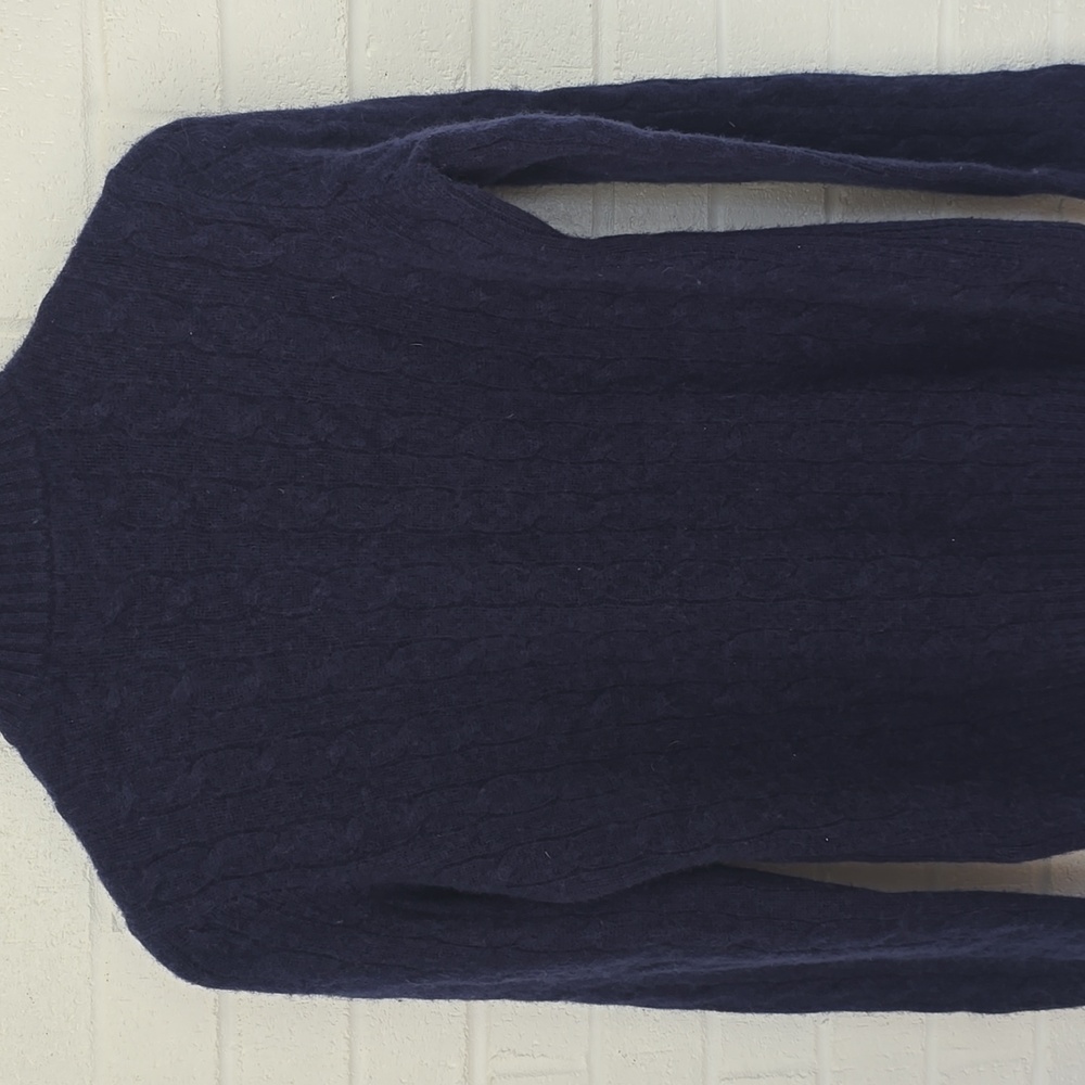 RALPH LAUREN B Label Knitted Cashmere Sweater Navy Blue Size M - Picture 8 of 13